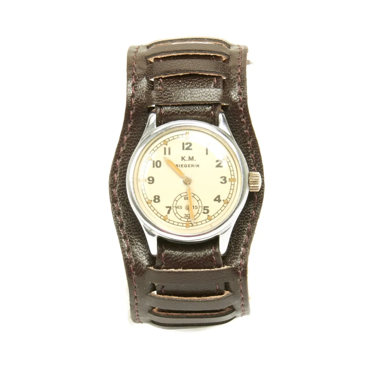 Original German WWII Kriegsmarine K.M. Wrist Watch by Siegerin - Fully Functional
