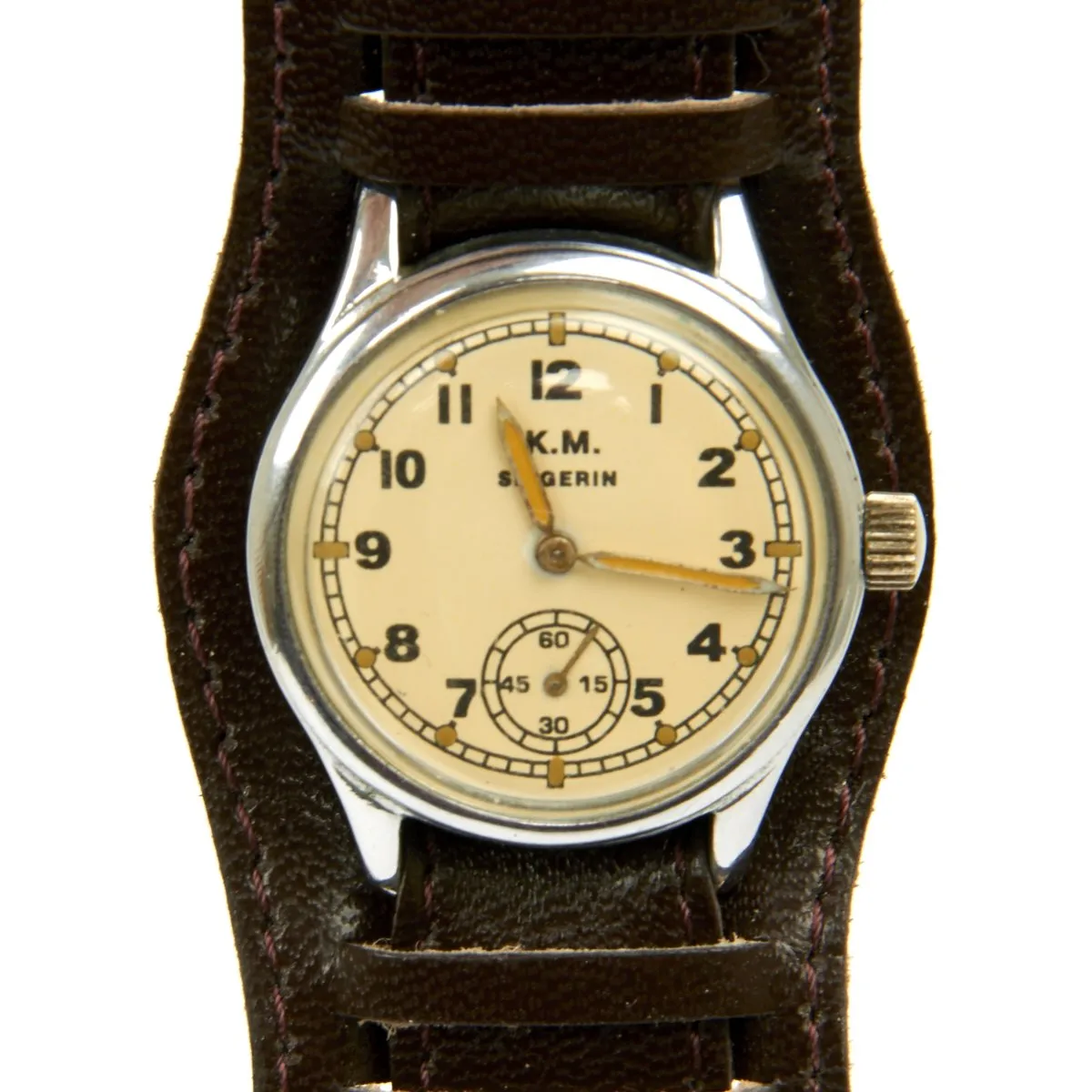 Original German WWII Kriegsmarine K.M. Wrist Watch by Siegerin - Fully Functional