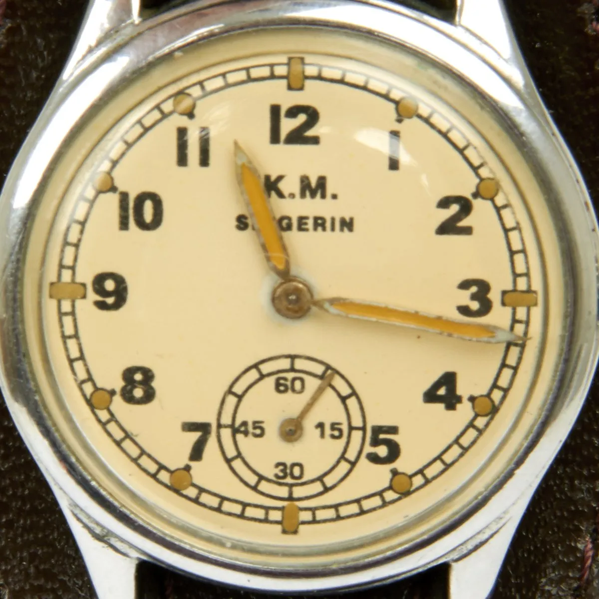Original German WWII Kriegsmarine K.M. Wrist Watch by Siegerin - Fully Functional