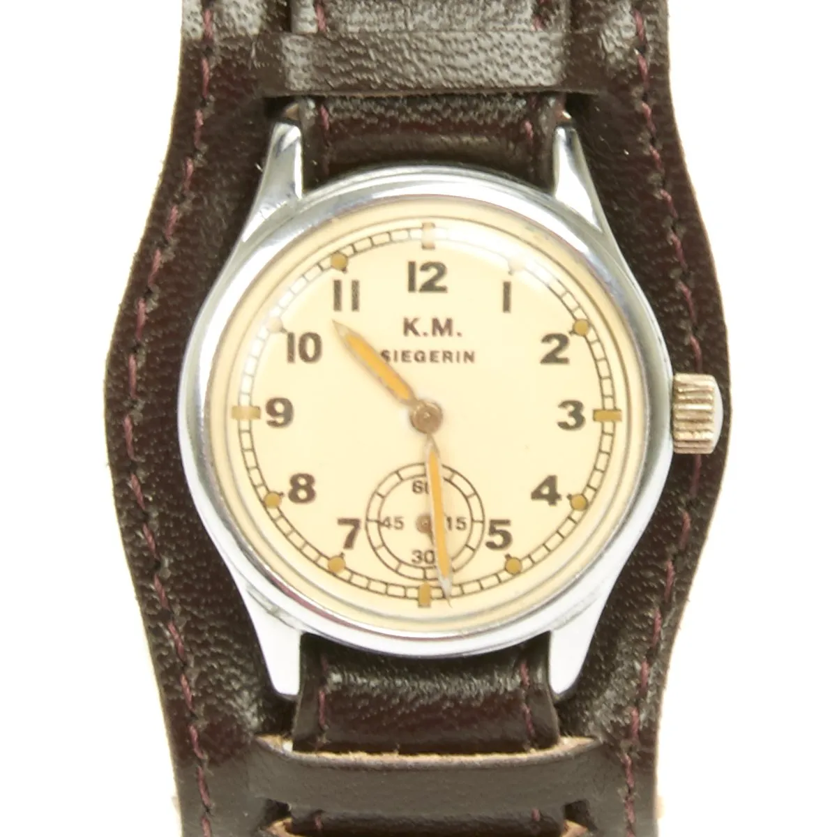 Original German WWII Kriegsmarine K.M. Wrist Watch by Siegerin - Fully Functional