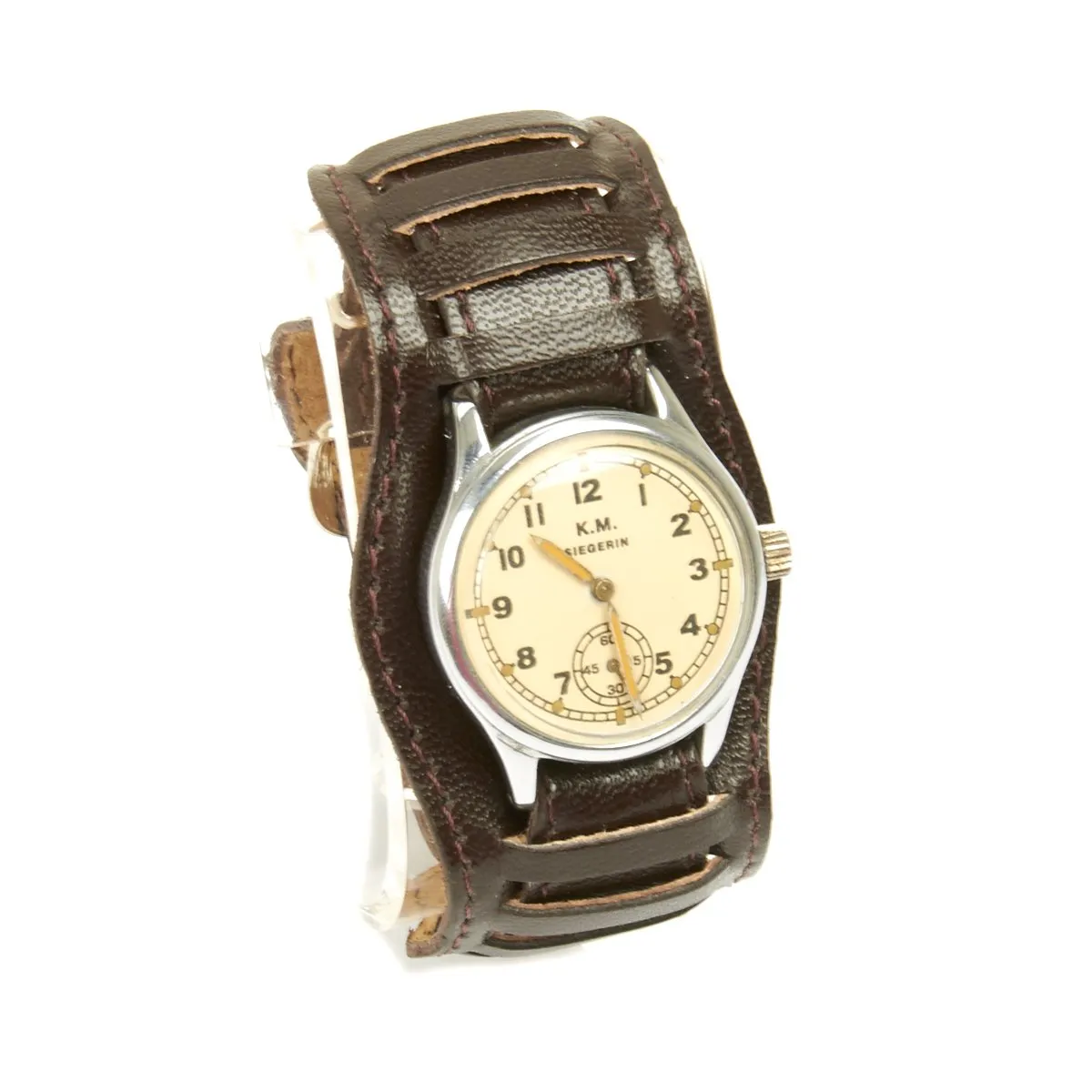 Original German WWII Kriegsmarine K.M. Wrist Watch by Siegerin - Fully Functional