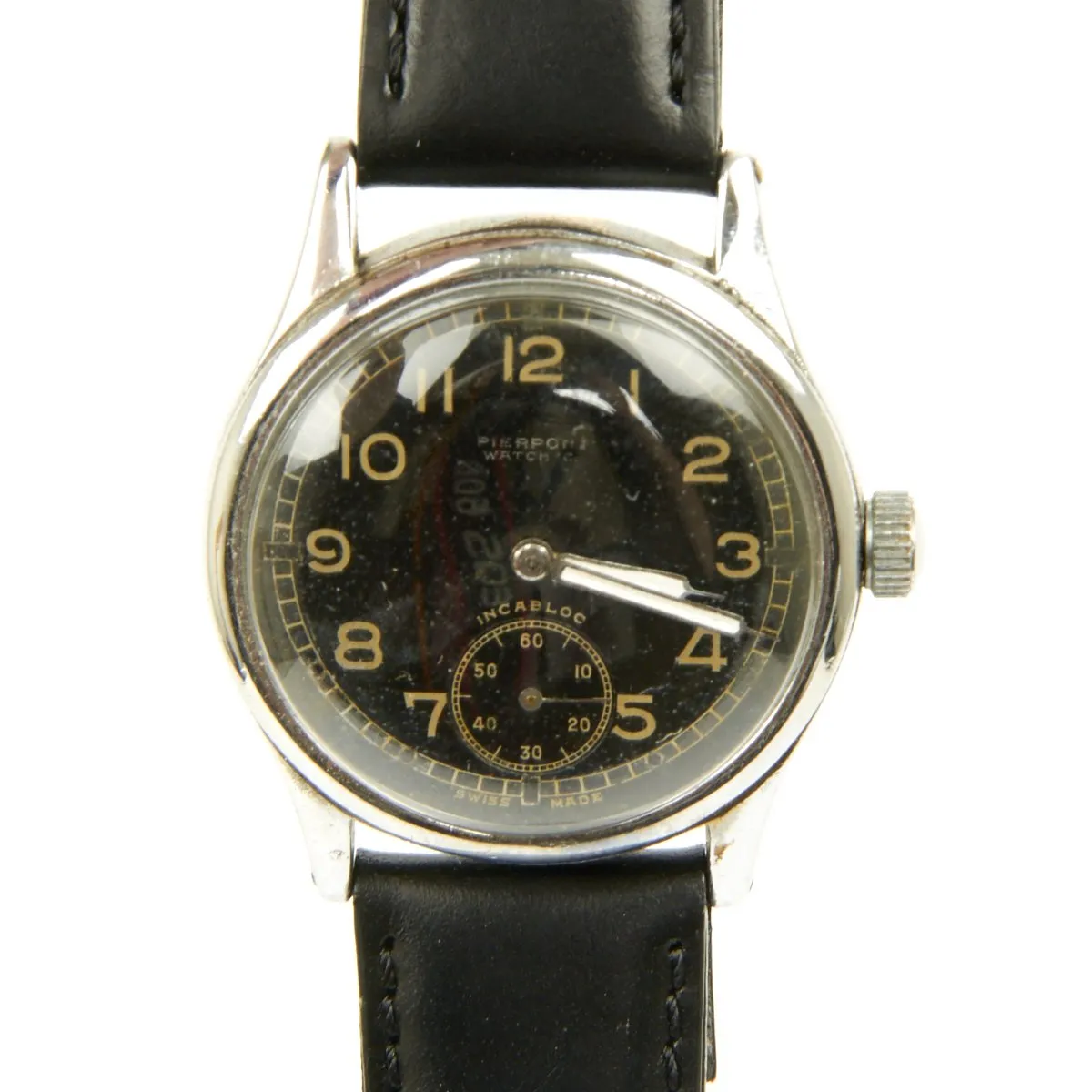 Original German WWII Wehrmacht D-H Watch - Pierpont INCABLOC - Fully Functional