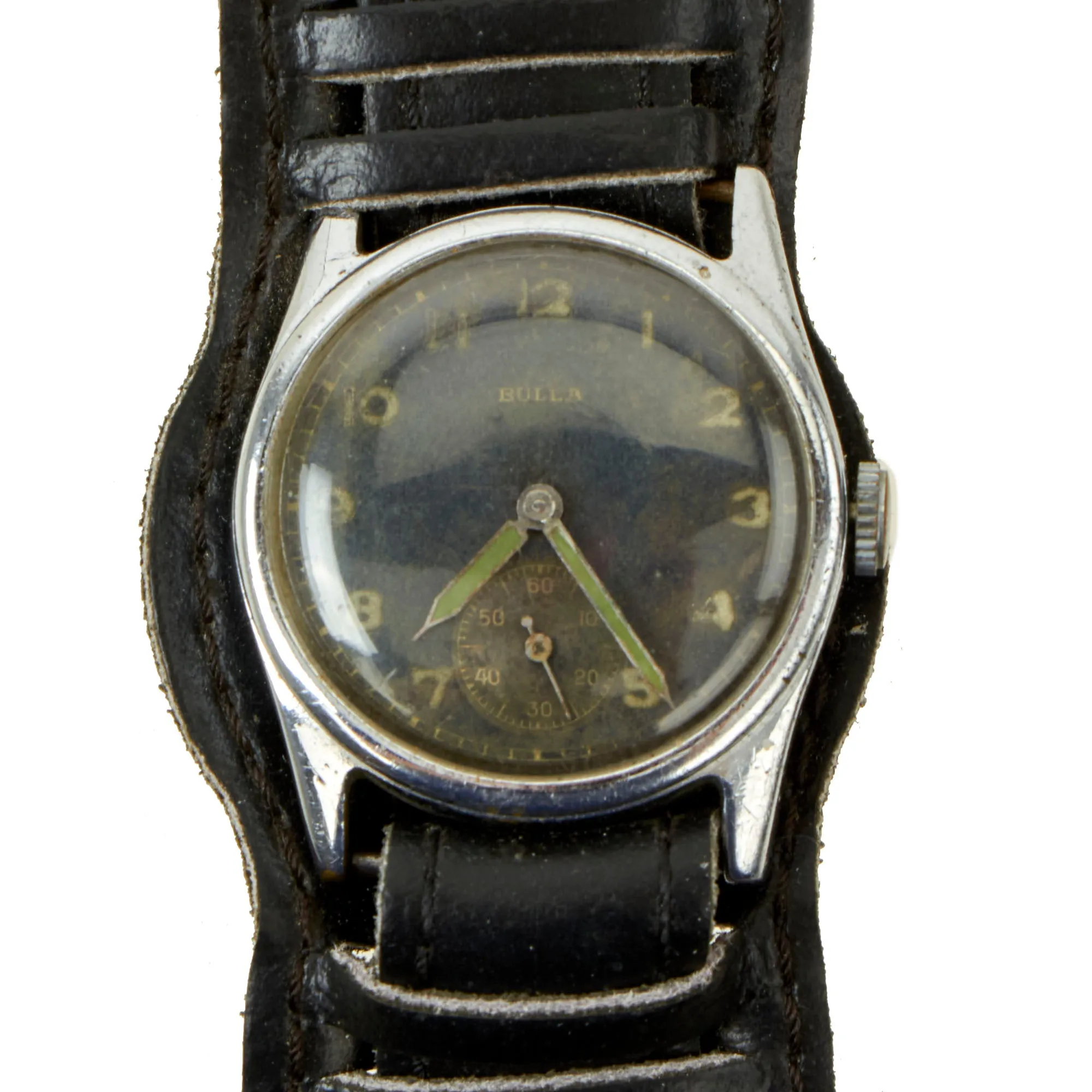 Original German WWII Wehrmacht Low Serial Number D-H Watch by Swiss Maker Bulla - Fully Functional