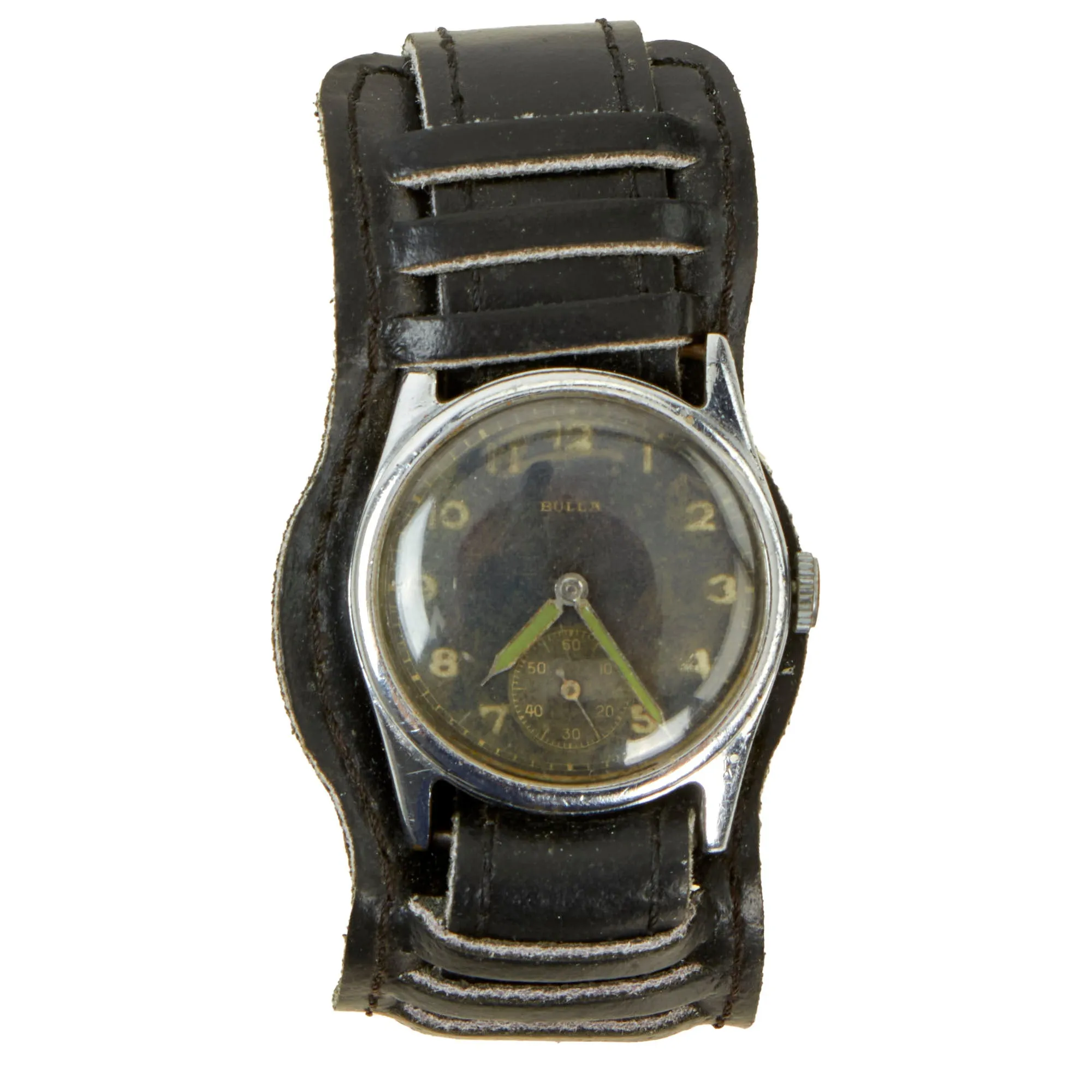 Original German WWII Wehrmacht Low Serial Number D-H Watch by Swiss Maker Bulla - Fully Functional