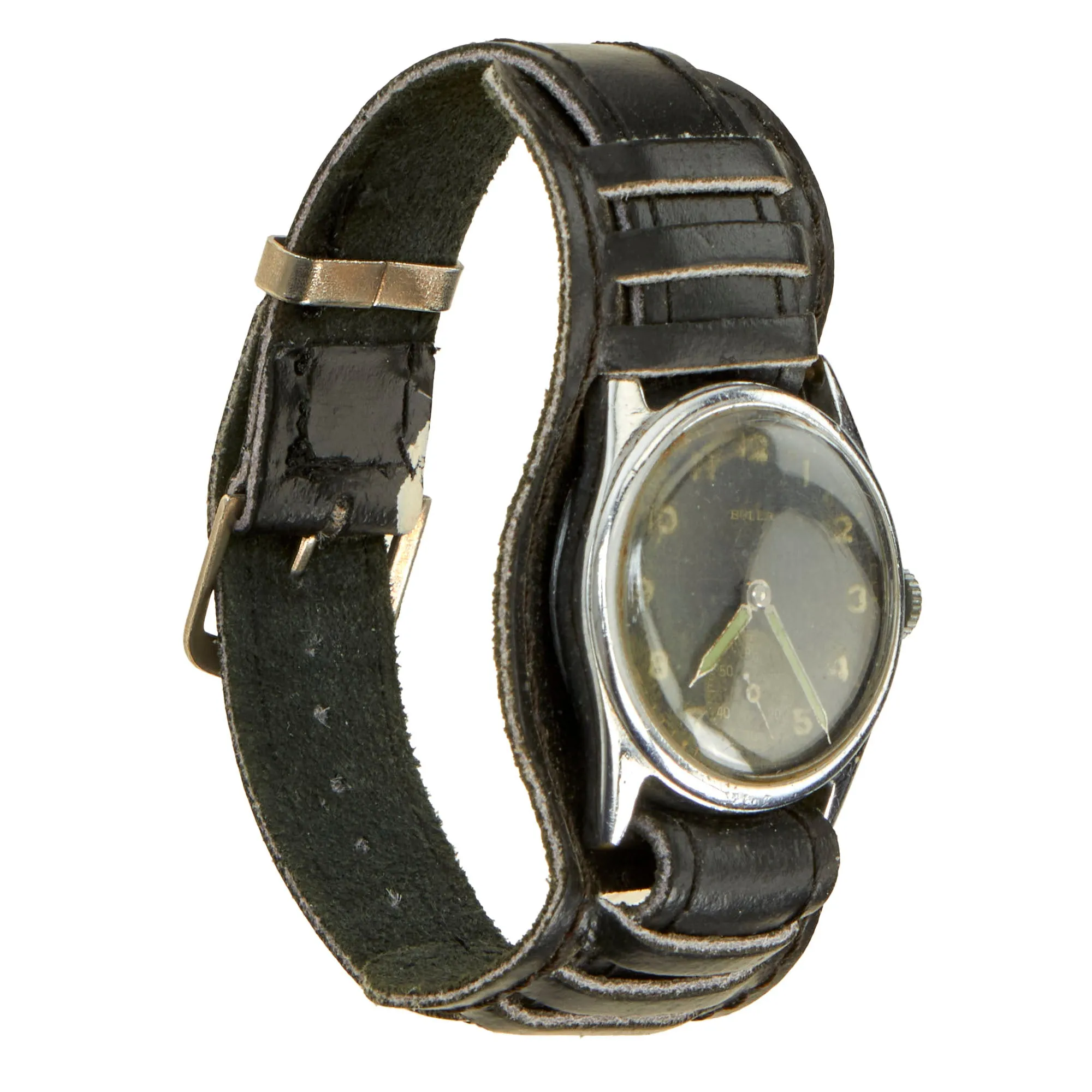 Original German WWII Wehrmacht Low Serial Number D-H Watch by Swiss Maker Bulla - Fully Functional