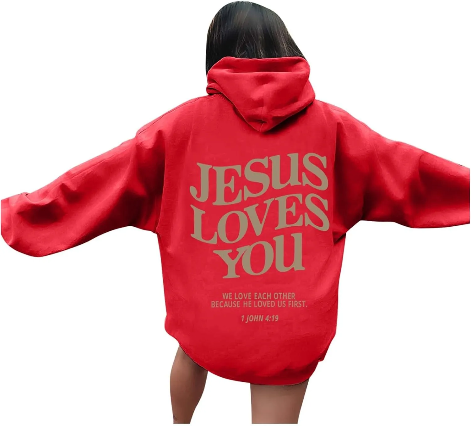 Oversized Hoodie for Women Thankful Grateful Blessed Christian Hooded Hoodies Causal Sweatshirts with Pocket Pullover