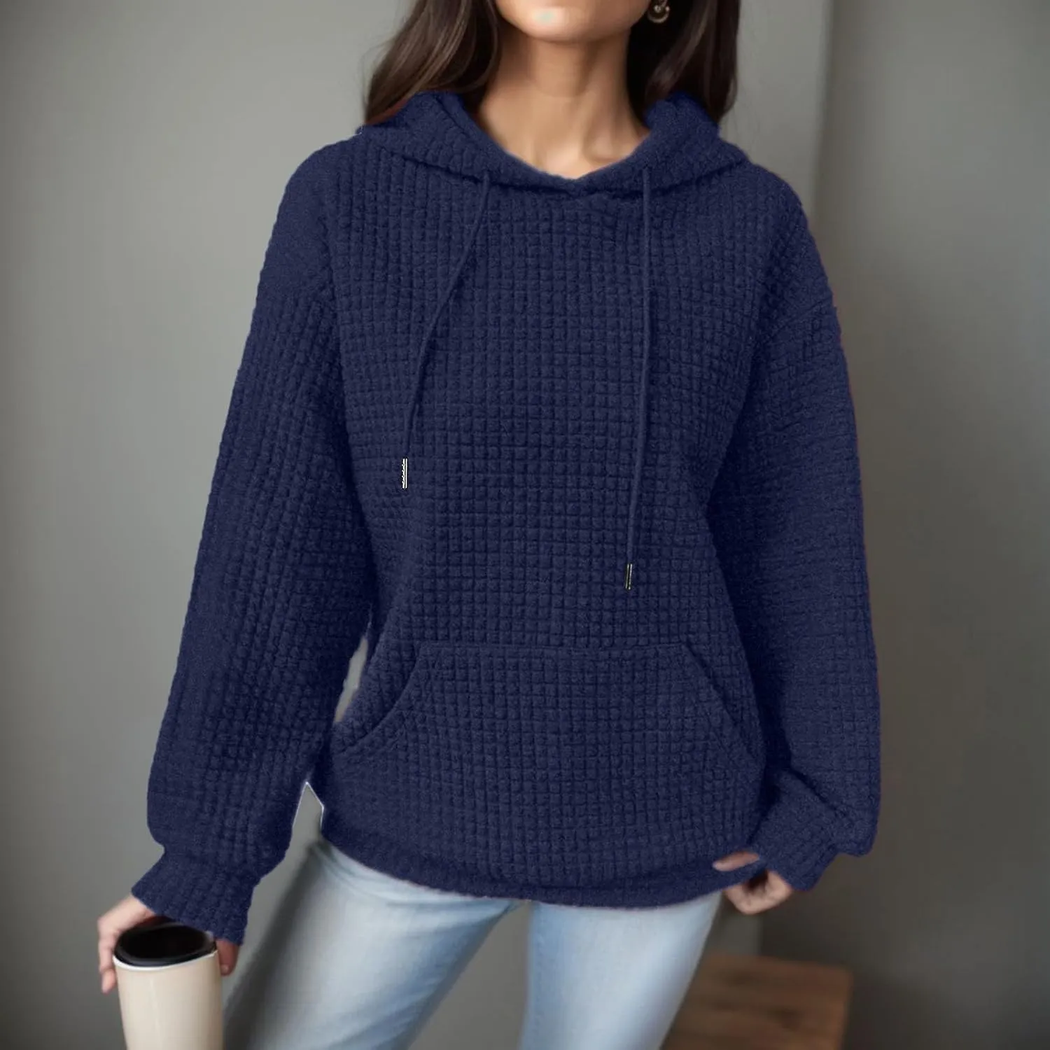 Oversized Hoodie for Women Womens Hoodie with Loose Pullover Long Sleeve Spliced with String Pockets