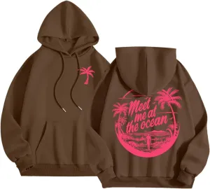 Oversized Hoodies for Women, Teen Girls Preppy Sweatshirt Long Sleeve Y2K Graphic Tees with Pockets