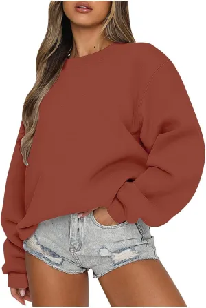 Oversized Sweatshirt for Women Fleece Crewneck Sweatshirts Pullover Tops Fall Sweaters Cute Hoodies Y2k Preppy Clothes
