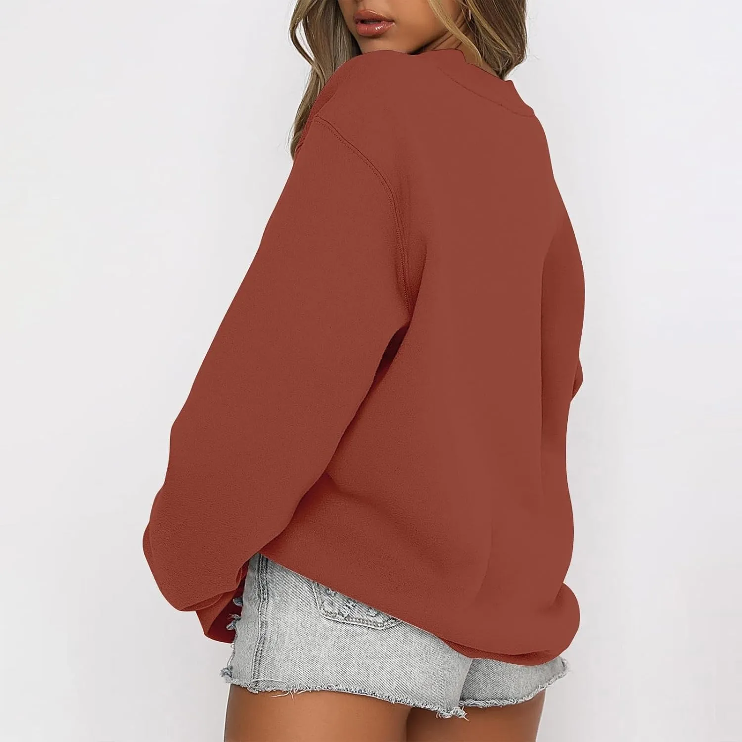 Oversized Sweatshirt for Women Fleece Crewneck Sweatshirts Pullover Tops Fall Sweaters Cute Hoodies Y2k Preppy Clothes