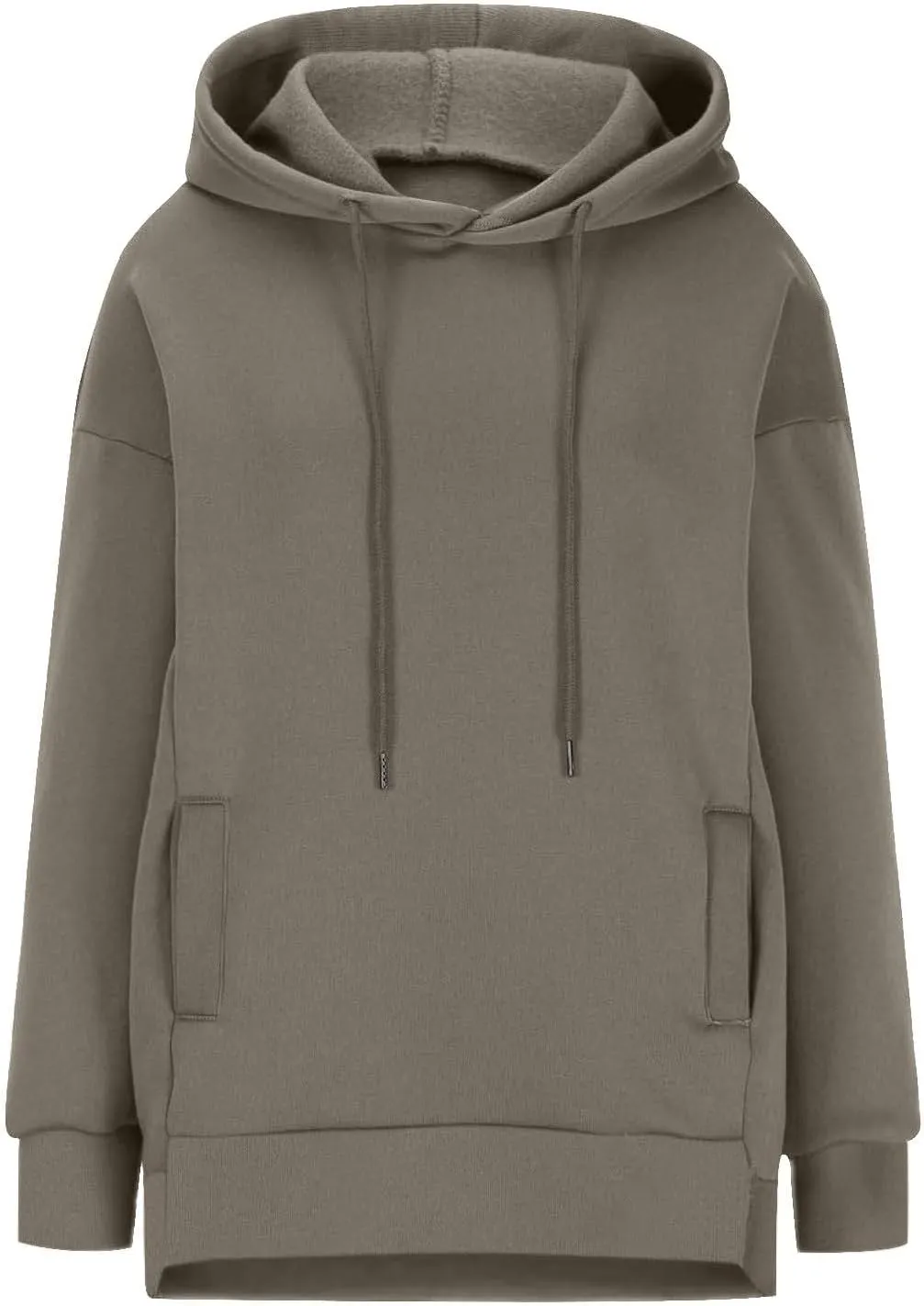 Oversized Sweatshirt for Women Plus Size Solid Color Drop Shoulder Pullover Hoodies with Pockets Fall Fashion Outfits