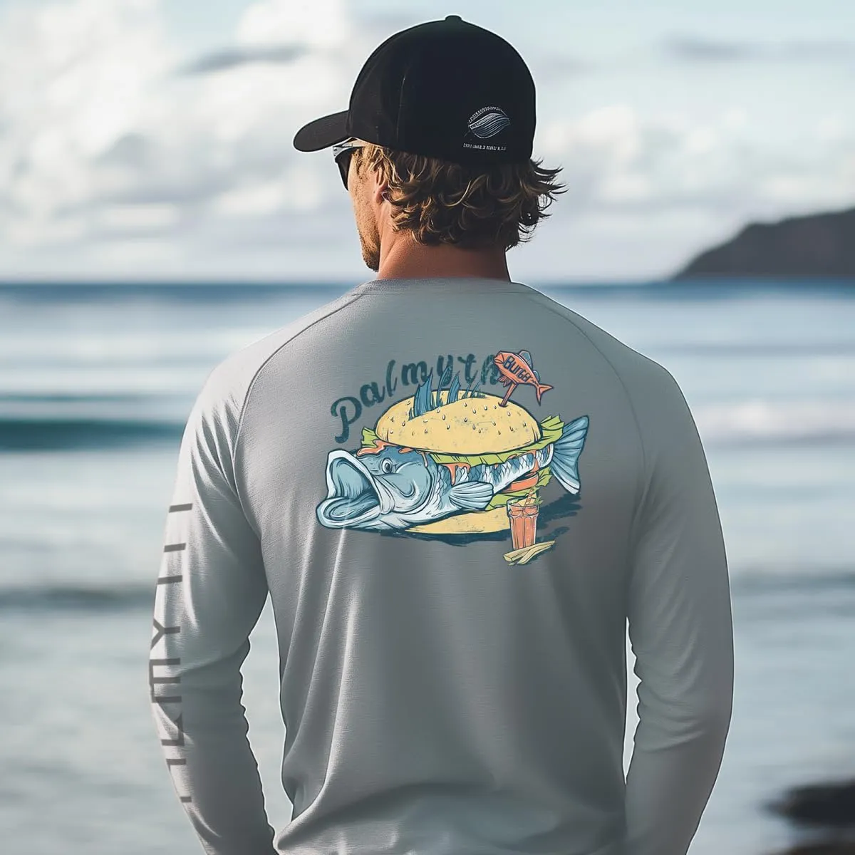 Palmyth Mens Fishing Shirts Long Sleeve Sun Protection Shirts UPF 50  Rash Guard T-Shirt Tee