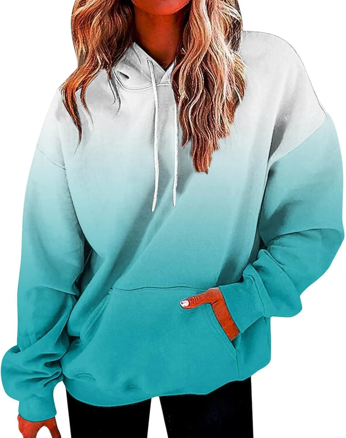 PETYCZEN Hoodies for Women Fall Fashion Long Sleeve Oversized Hoodie Lightweight Drawstring Sweatshirt Casual Pullover Tops