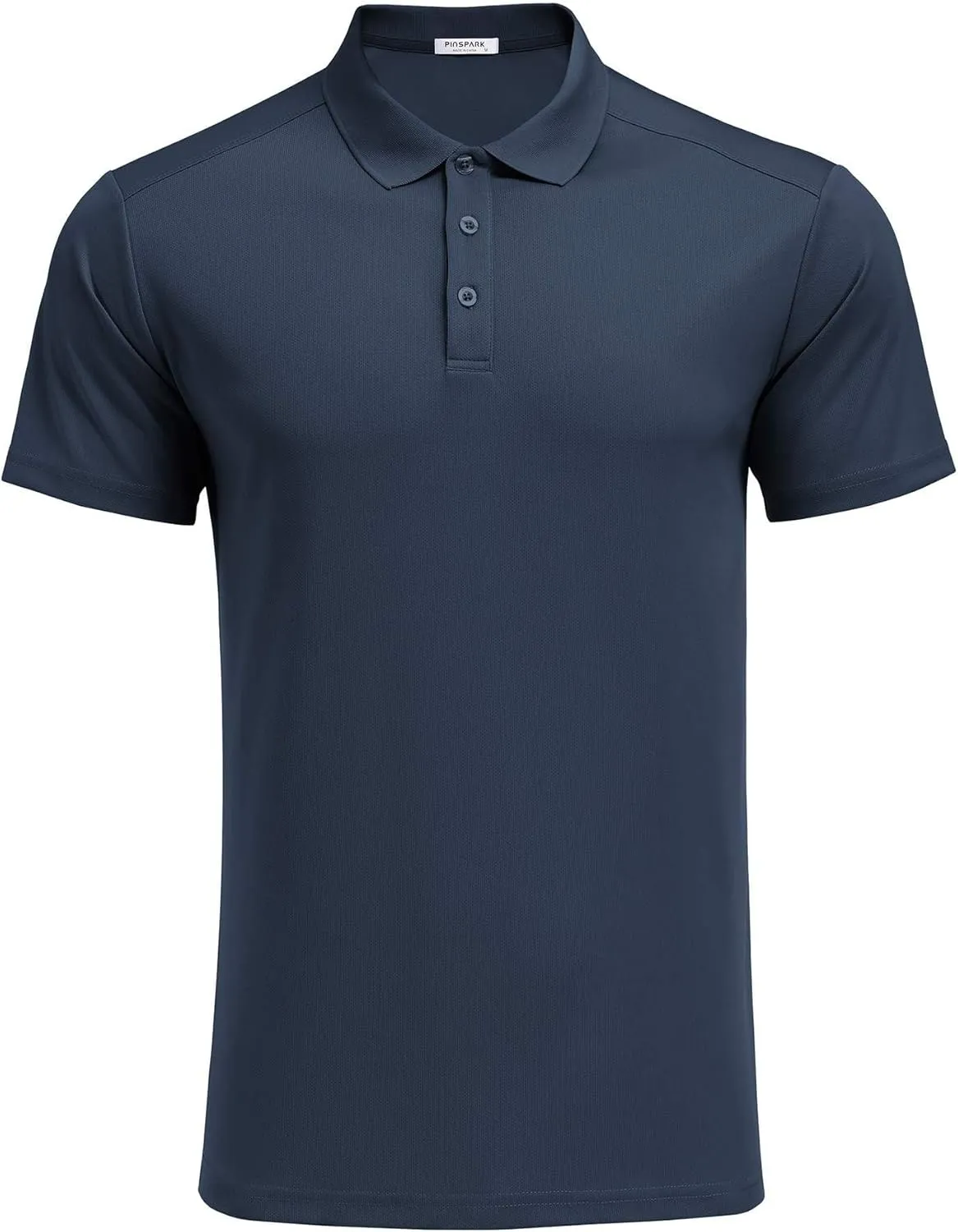 PINSPARK Golf Polo Shirts for Men Quick Dry Short Sleeve Collared Shirt Slim Fit Casual Solid Stylish Polos Shirt