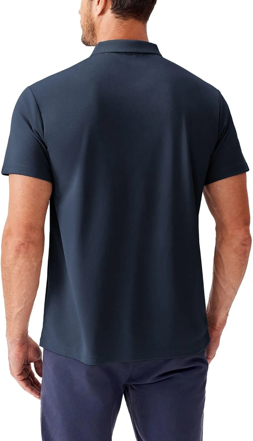 PINSPARK Golf Polo Shirts for Men Quick Dry Short Sleeve Collared Shirt Slim Fit Casual Solid Stylish Polos Shirt