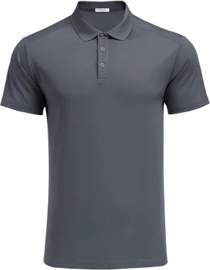 PINSPARK Golf Polo Shirts for Men Quick Dry Short Sleeve Collared Shirt Slim Fit Casual Solid Stylish Polos Shirt