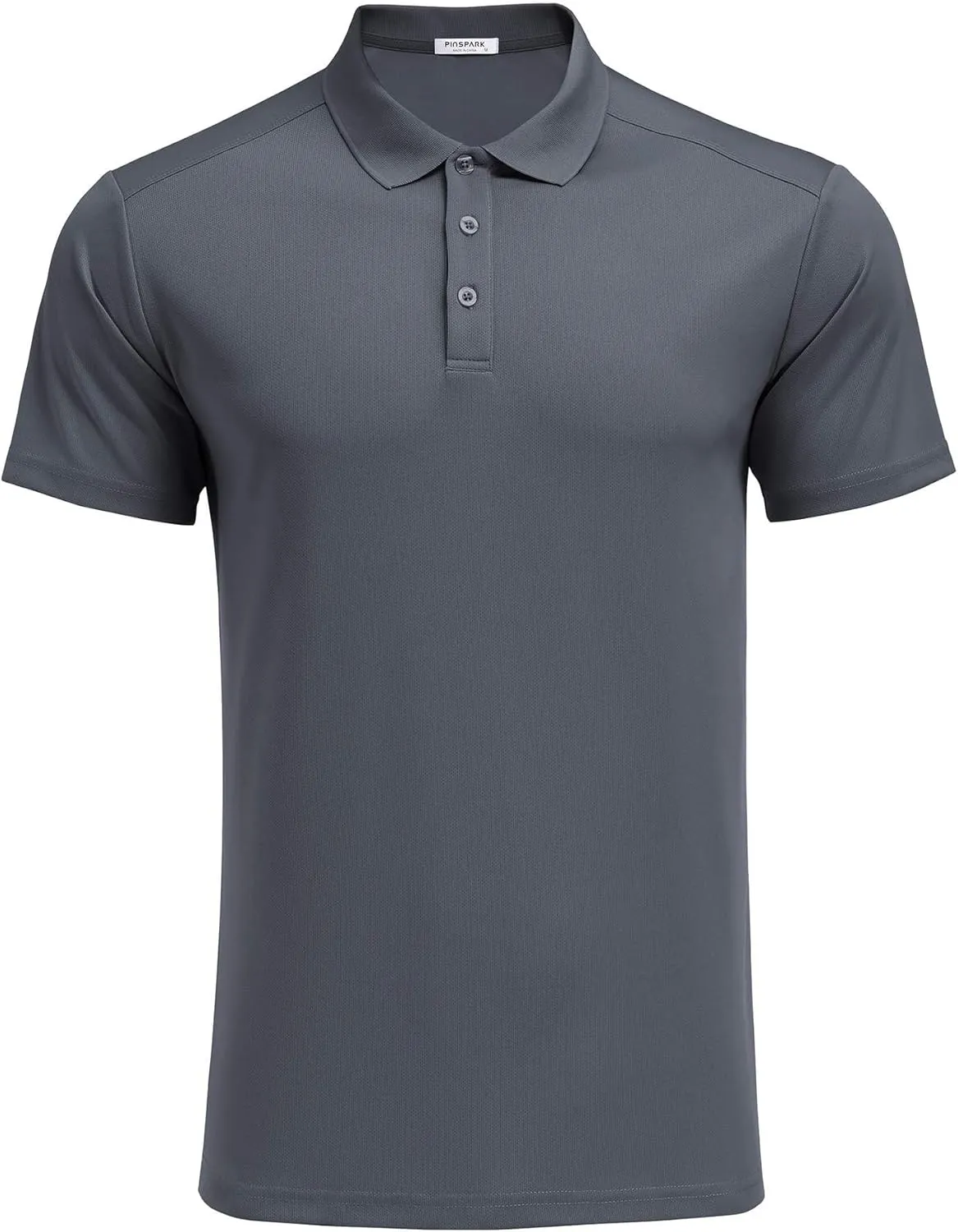 PINSPARK Golf Polo Shirts for Men Quick Dry Short Sleeve Collared Shirt Slim Fit Casual Solid Stylish Polos Shirt