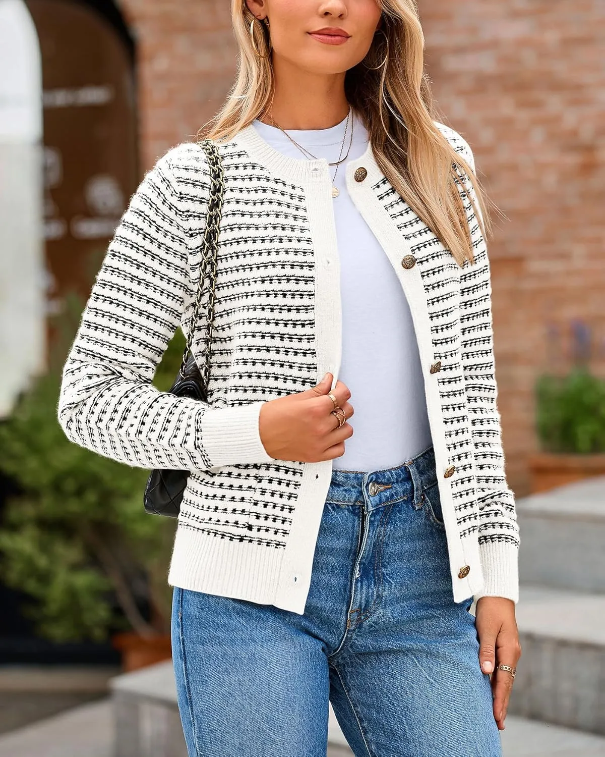 PRETTYGARDEN Women's Cardigan Sweaters 2025 Spring Long Sleeve Button Down Open Front Chunky Knitted Jackets Cute Outwear
