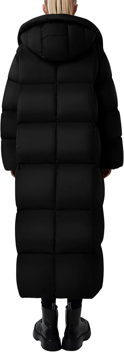 PRETTYGARDEN Women's Winter Long Puffer Coats Hooded Zip Up Casual Thickened Down Jackets Trendy Warm Clothes Outerwear