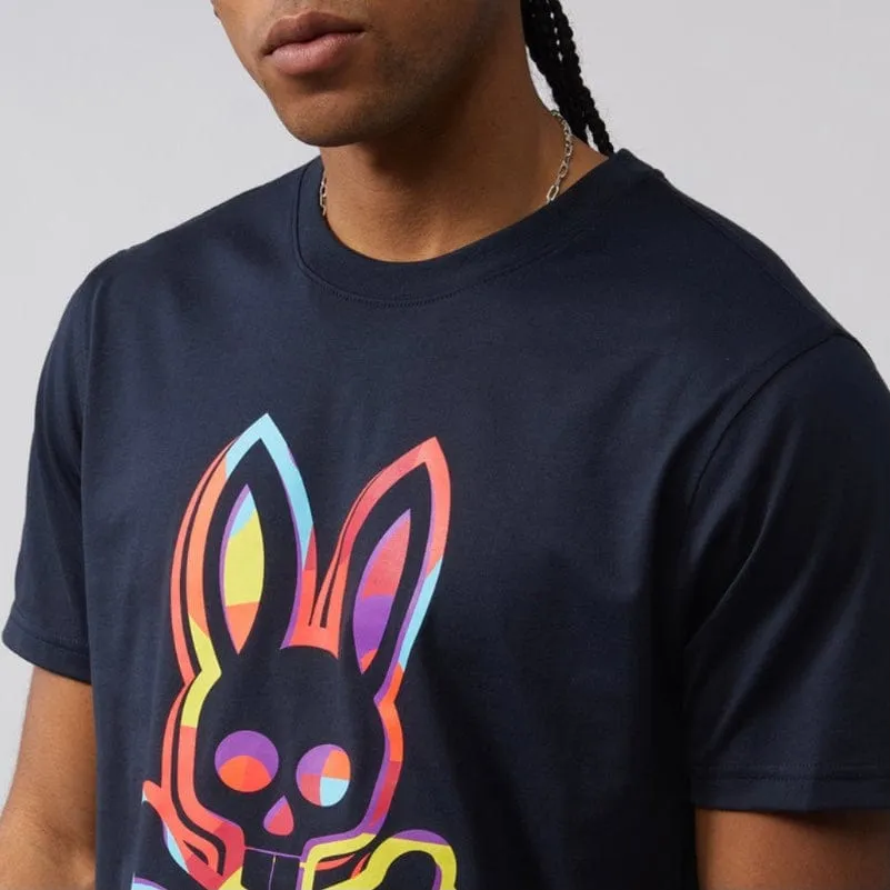 Psycho Bunny Binns Graphic Tee (Navy) B6U464T1PC