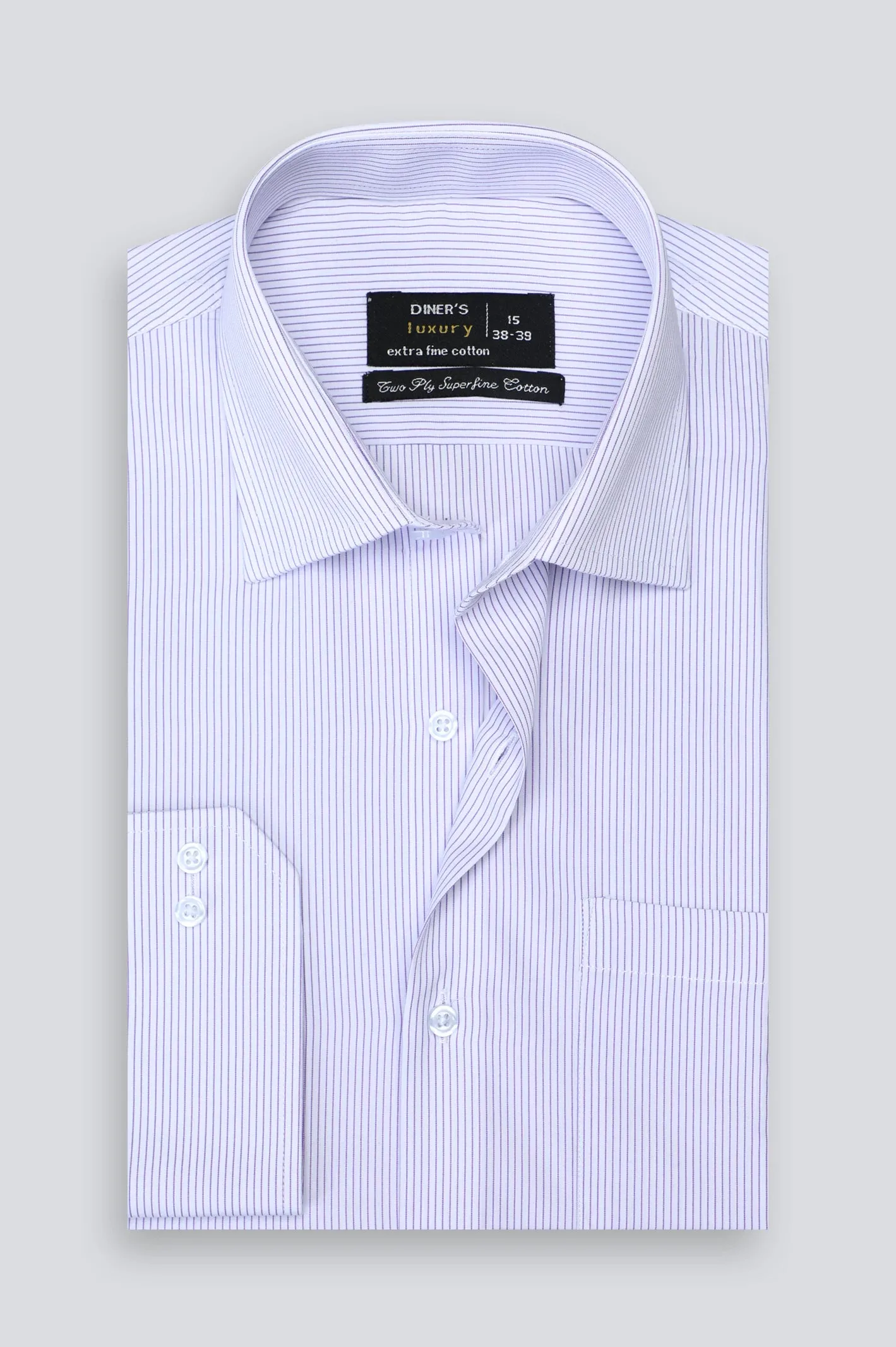 Purple Hairline Stripe Formal Shirt