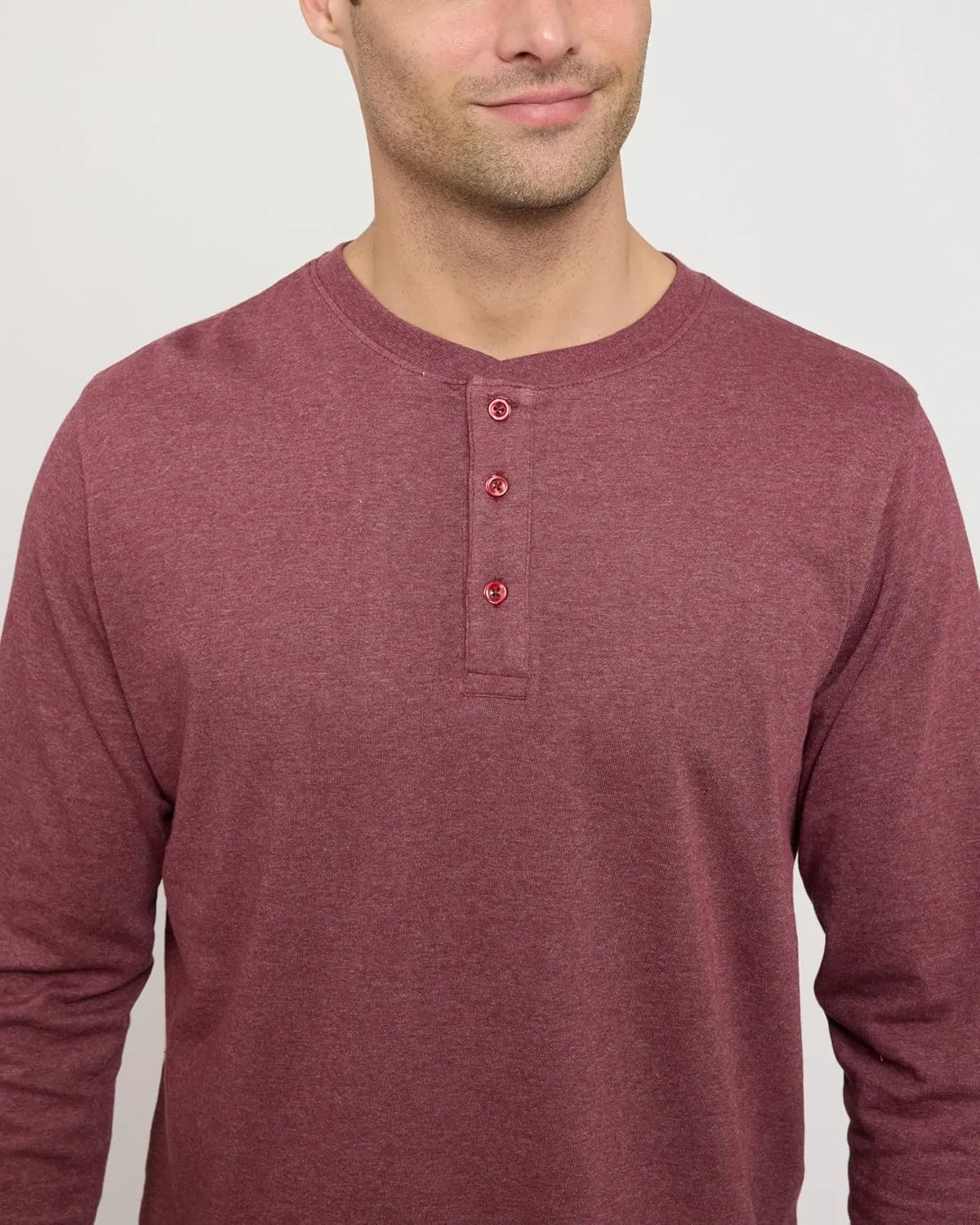 Real Essentials 3 Pack: Men's Cotton Short & Long Sleeve Henley T-Shirt Performance Activewear (Available in Big & Tall)