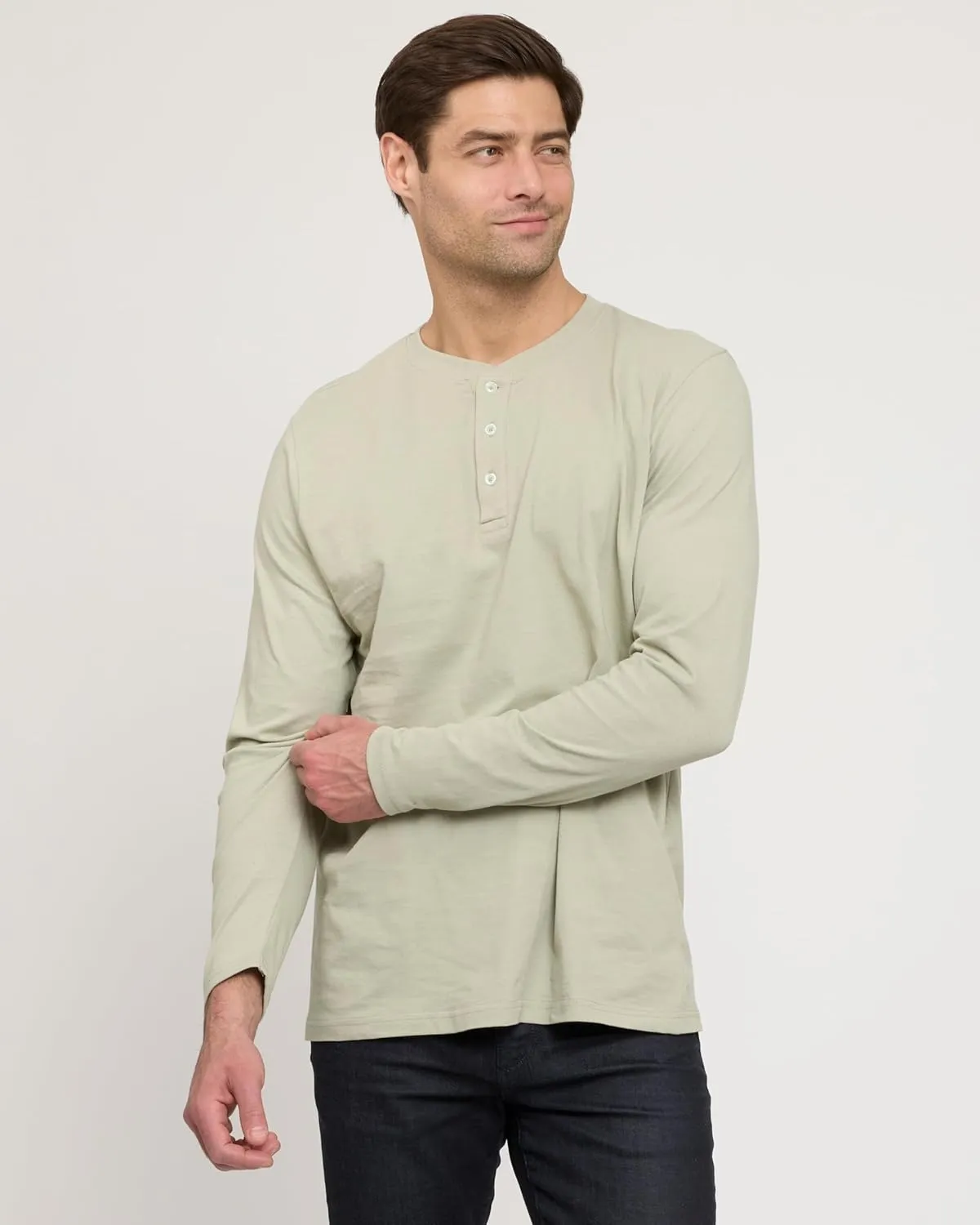 Real Essentials 3 Pack: Men's Cotton Short & Long Sleeve Henley T-Shirt Performance Activewear (Available in Big & Tall)