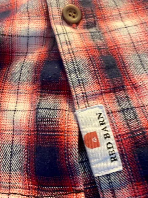RED BARN DIXIE PAID FLANNEL BUTTON DOWN SHIRT