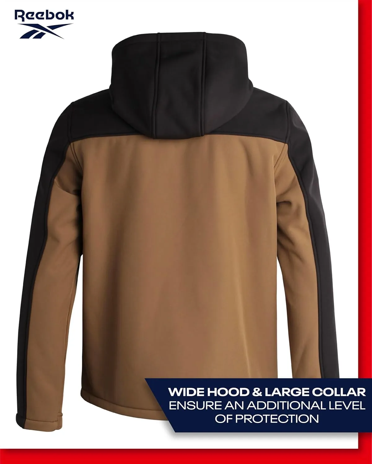 Reebok Men's Jacket - Weather Resistant Fleece Lined Softshell Jacket Coat - Lightweight Casual Coat for Men (M-XXL)