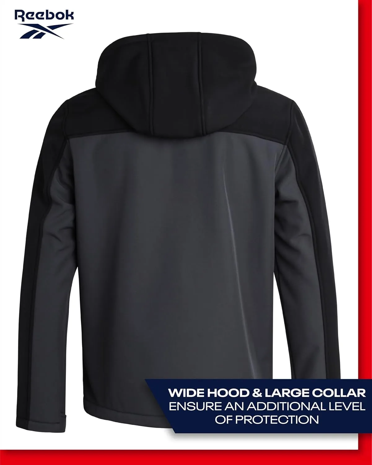 Reebok Men's Jacket - Weather Resistant Fleece Lined Softshell Jacket Coat - Lightweight Casual Coat for Men (M-XXL)
