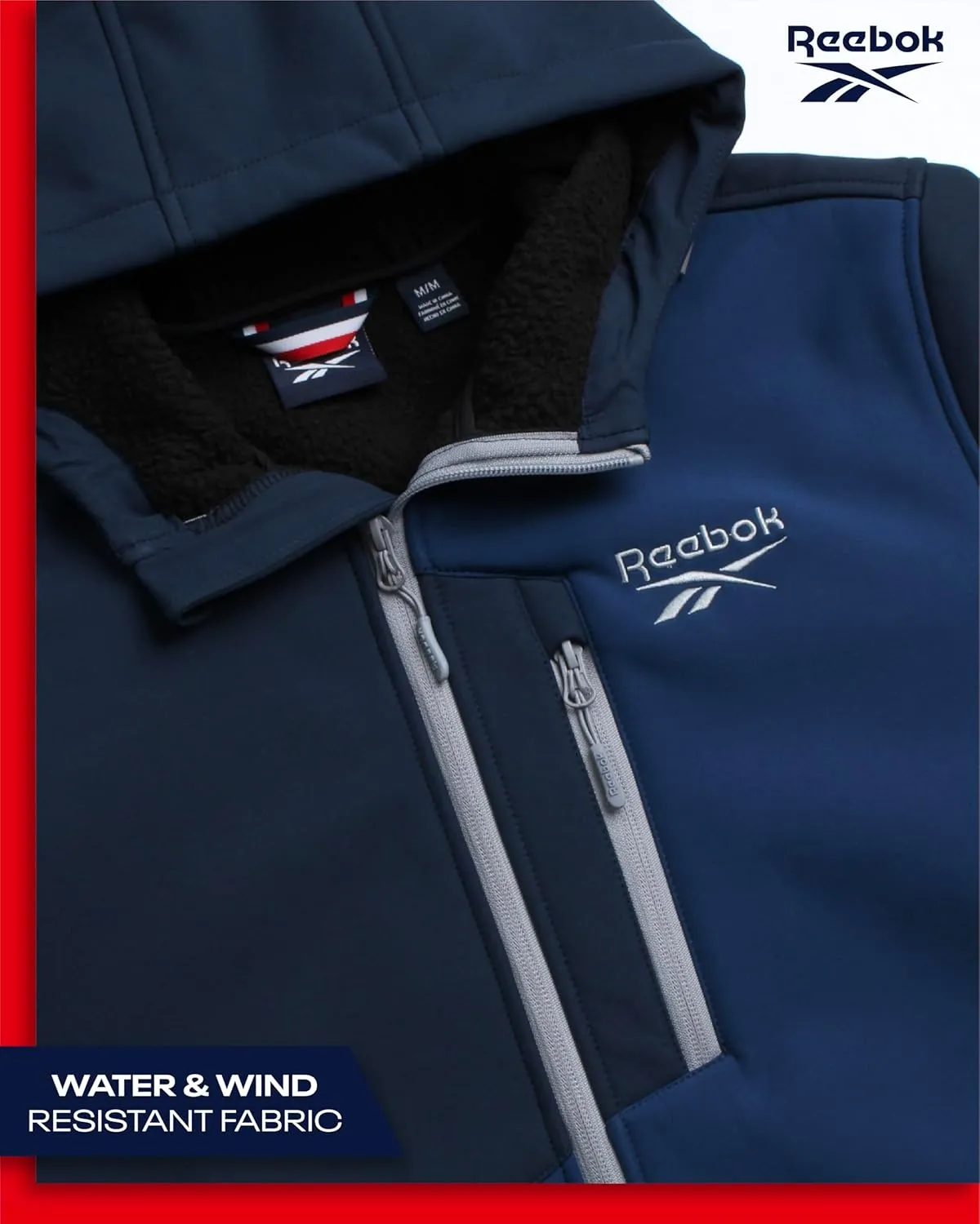 Reebok Men's Jacket - Weather Resistant Fleece Lined Softshell Jacket Coat - Lightweight Casual Coat for Men (M-XXL)