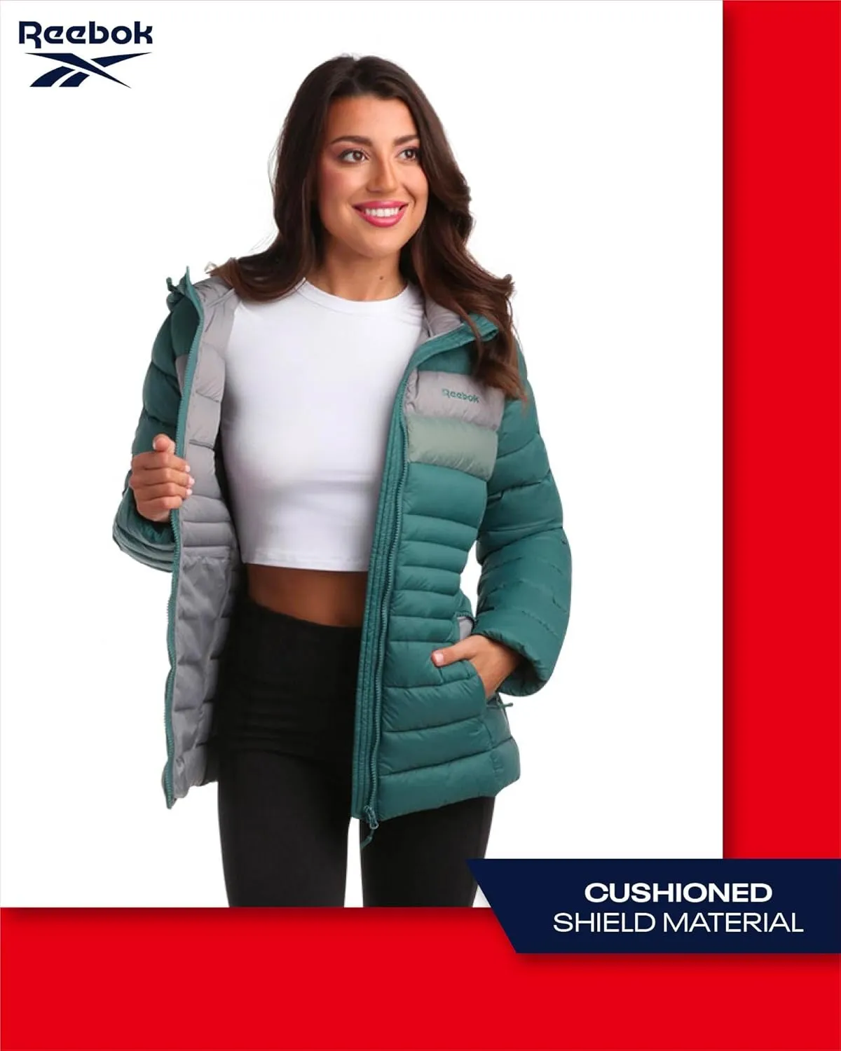 Reebok Women Jacket - Packable Quilted Puffer Coat  Casual Jacket for Women (S-XL)
