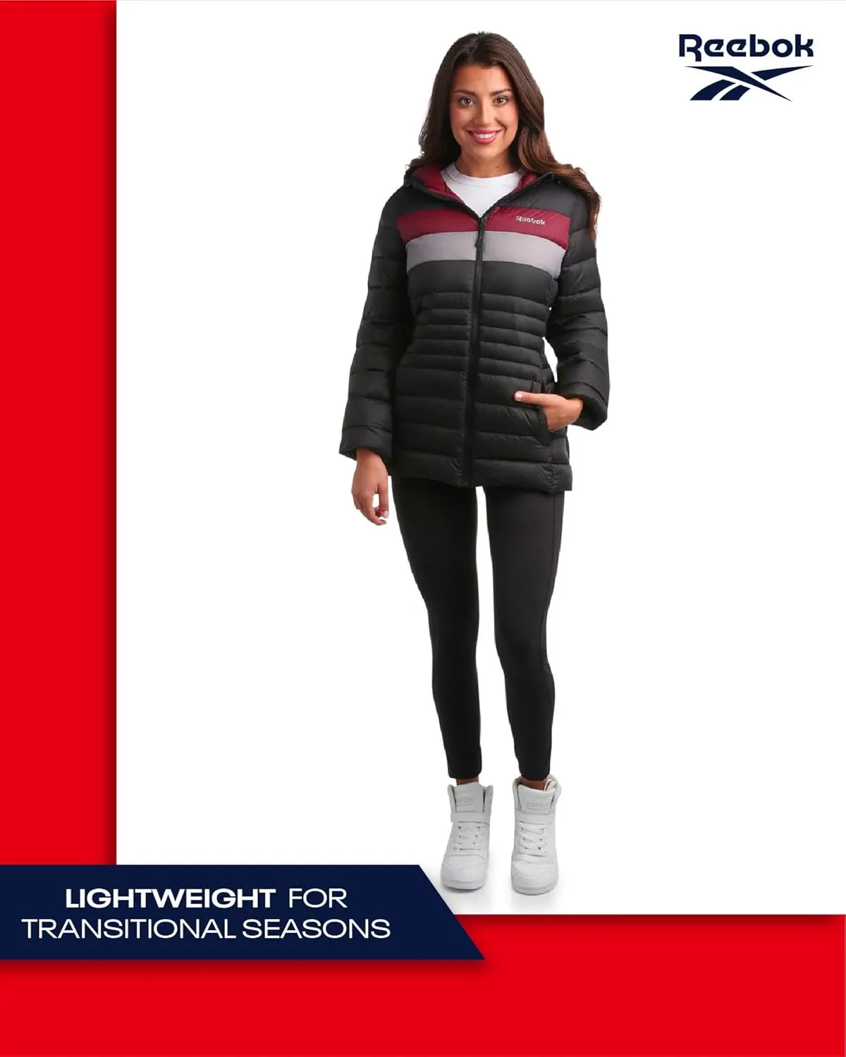 Reebok Women Jacket - Packable Quilted Puffer Coat  Casual Jacket for Women (S-XL)