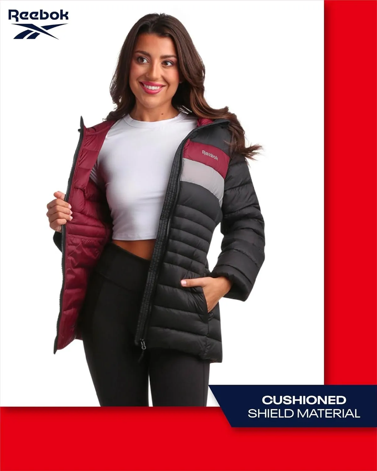 Reebok Women Jacket - Packable Quilted Puffer Coat  Casual Jacket for Women (S-XL)