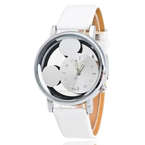 Relogio Feminino Luxo 2019 Ladies Watch With Crystals Clocks Women Luxury Quartz With Leather Mickey Mouse Kad N Saatleri New