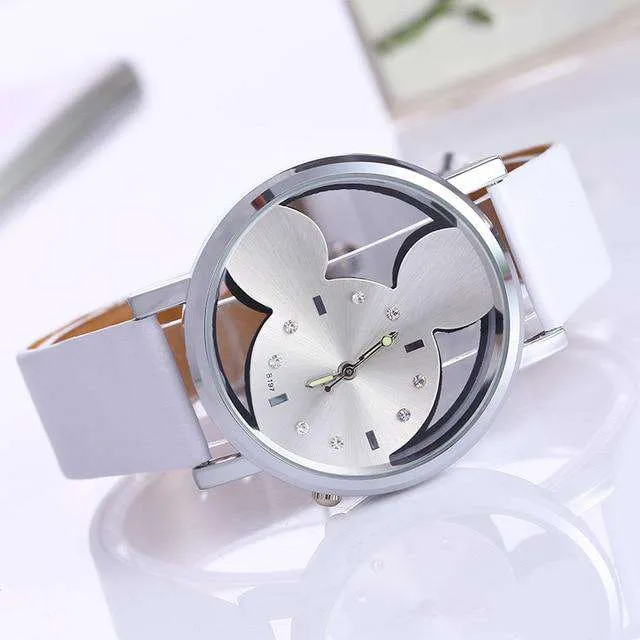 Relogio Feminino Luxo 2019 Ladies Watch With Crystals Clocks Women Luxury Quartz With Leather Mickey Mouse Kad N Saatleri New