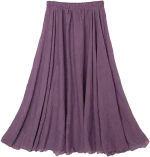 Rfmfkkg Womens Cotton Linen Maxi Skirt Casual Elastic High Waist Pleated A-Line Beach Skirts Boho