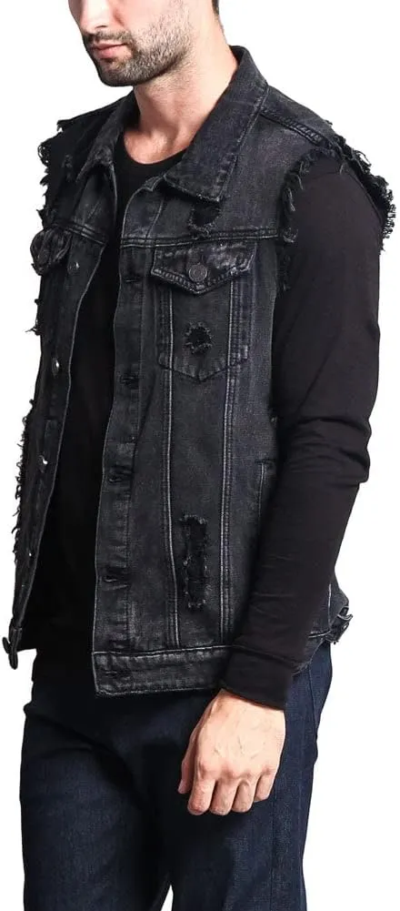 Rocker Denim Jean Vest Jacket