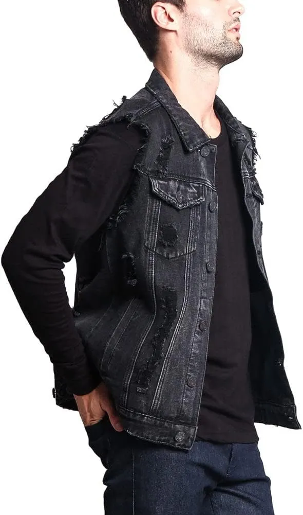 Rocker Denim Jean Vest Jacket
