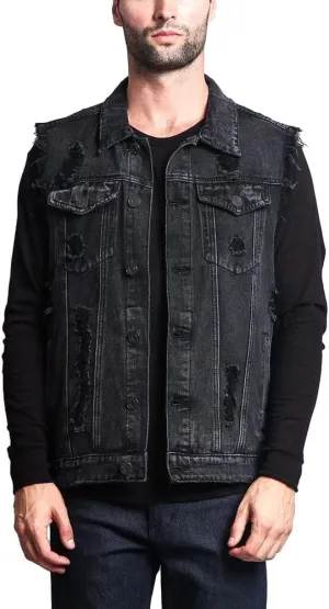 Rocker Denim Jean Vest Jacket