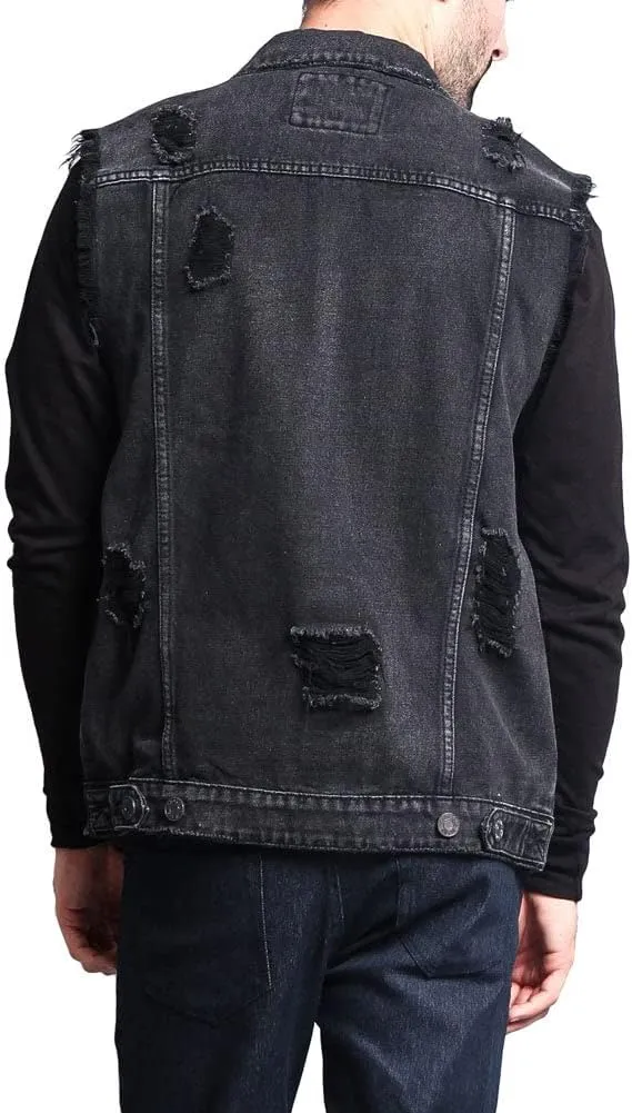 Rocker Denim Jean Vest Jacket