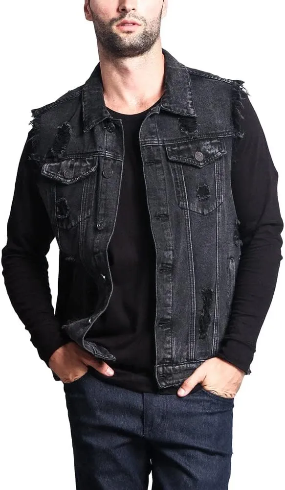 Rocker Denim Jean Vest Jacket