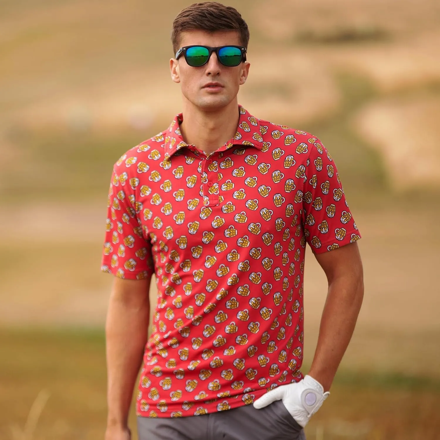 Royal & Awesome Golf Shirts for Men, Golf Polos for Men, Crazy and Funny Shirts for Men's, Bright, Colorful Design