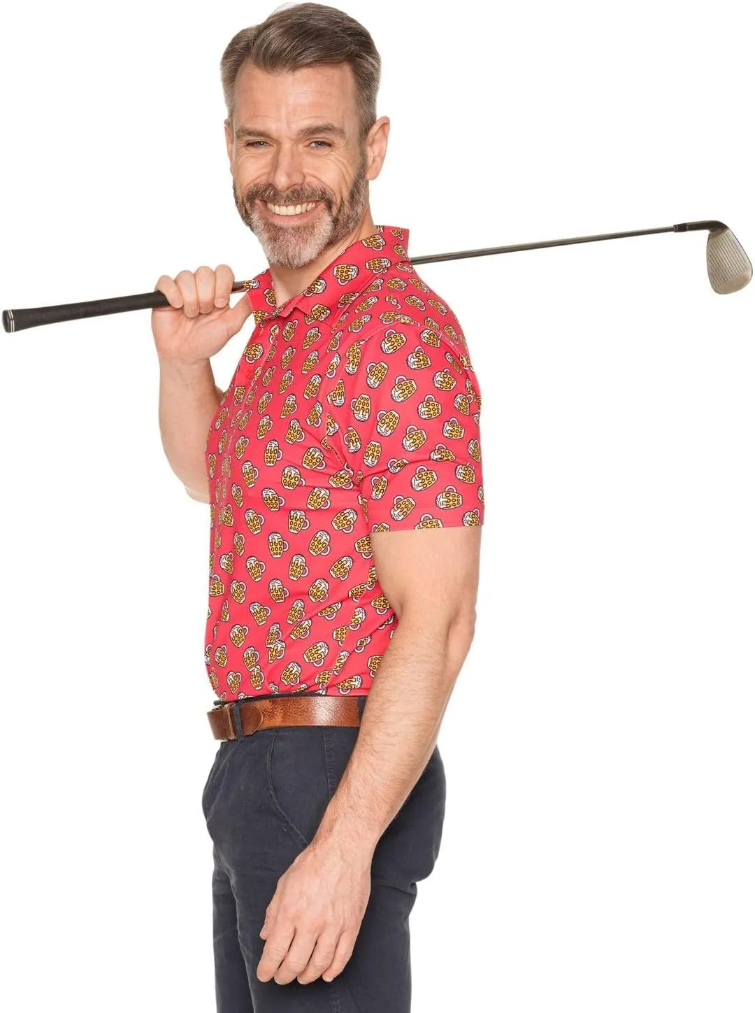 Royal & Awesome Golf Shirts for Men, Golf Polos for Men, Crazy and Funny Shirts for Men's, Bright, Colorful Design