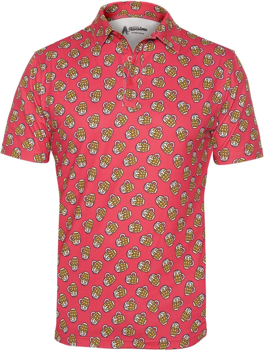 Royal & Awesome Golf Shirts for Men, Golf Polos for Men, Crazy and Funny Shirts for Men's, Bright, Colorful Design