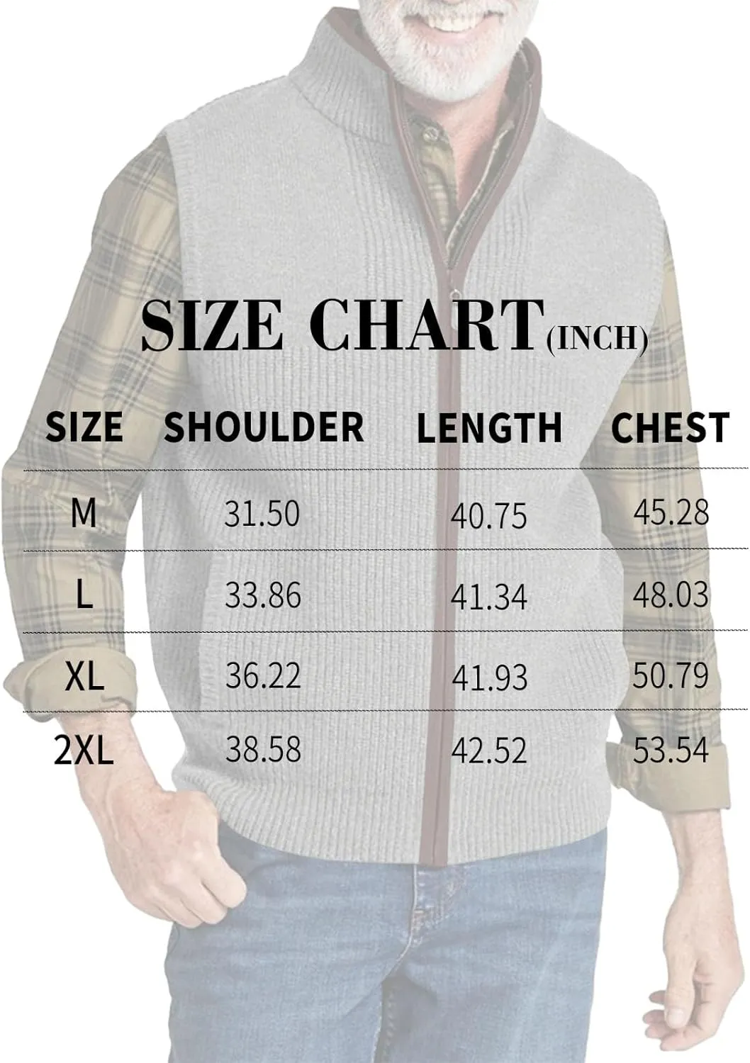 Ryannology Mens Sweater Vest Zip up Casual Sleeveless Cardigan Knitted Stand Collar Regular Fit Jacket with Pockets