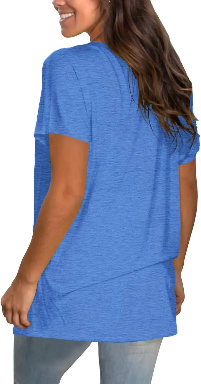 Saloogoe Womens Loose Fit Tshirts Short Sleeve Summer Tops Casual Workout Yoga Tunic T Shirts Tops