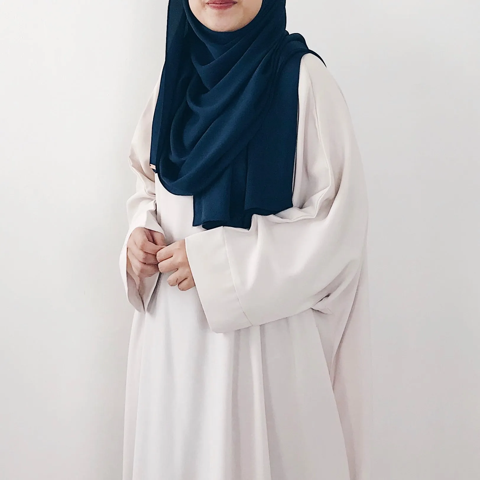 Satin Crepe : Navy