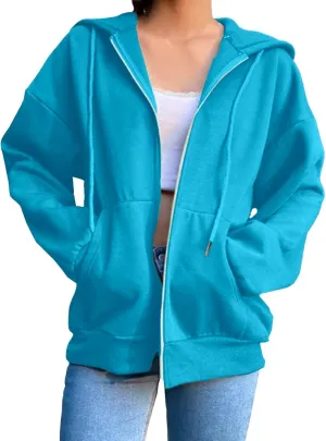 SGASY Womens Zip Up Hoodies Sweatshirt Fleece Jackets 2024 Fall Fashion Outfits Winter Clothes Soft Zip Up Hoodie Women