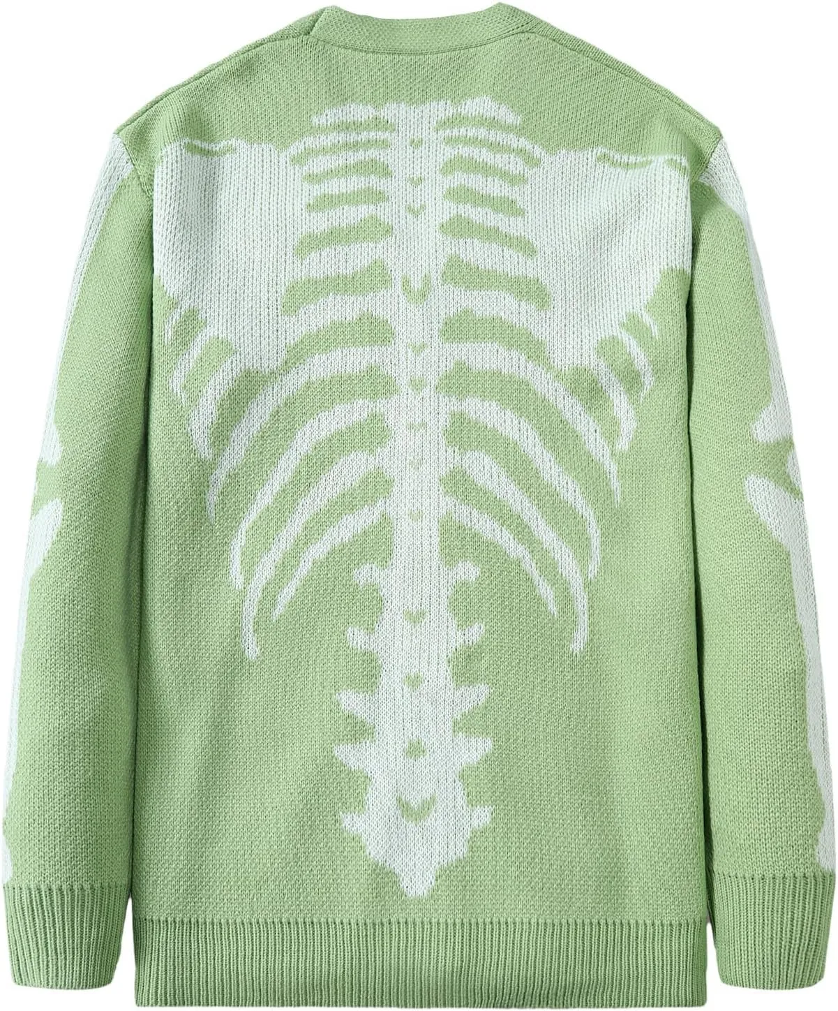 SHENHE Men's Skeleton Pattern Cardigan Sweaters Long Sleeve Unisex Outwear Knitted Coats